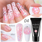 PUENTE 5ml Metallic Painting Liner Gel Polish Bright Mirror Effect Semi-Permanent UV Nail Varnish For Stunning French Nail Art