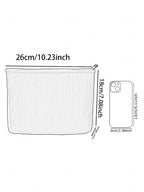 1pc，Branch bird pattern corduroy zipper makeup bag, lightweight and multifunctional cosmetic storage bag