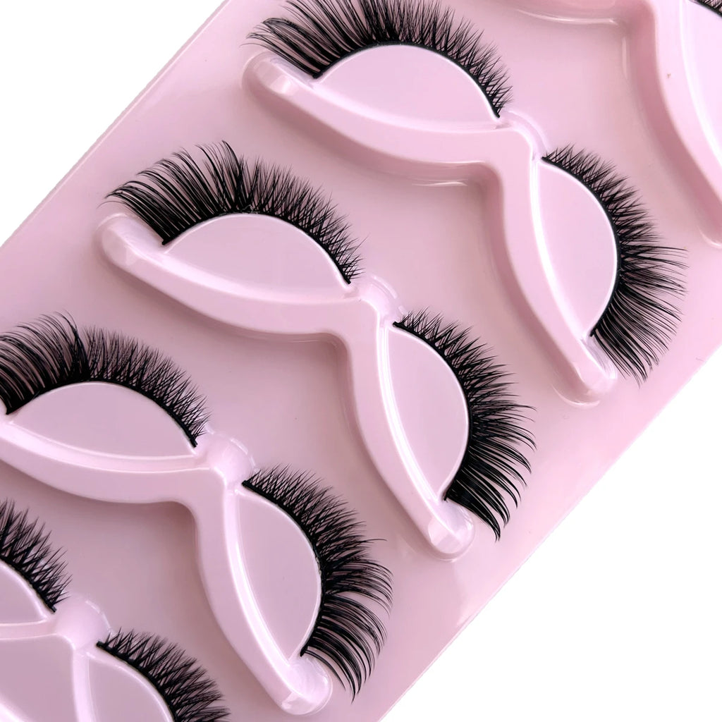 Natural Eyelashes Fake Eyelashes, Transparent Stem, Invisible Fake Mink Eyelashes, Thin Stripes, Cat Eyes, Thin Straps, Soft