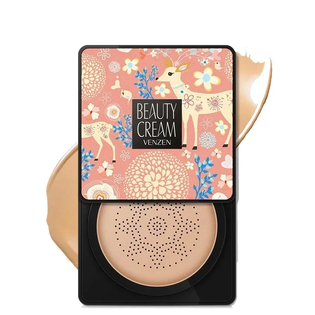 Waterproof BB Cream Mushroom Head Air Cushion CC Cream Moisturizing Matte Full Coverage Acne Scars Brighten Skin Tone Cosmetics