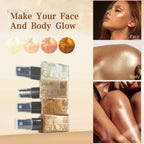 Pearlescent Glitter Spray Shimmer Oil Spray Lasting Shine Gold Bronze Contour Brighten for Face Body Sparkle Liquid Highlighter