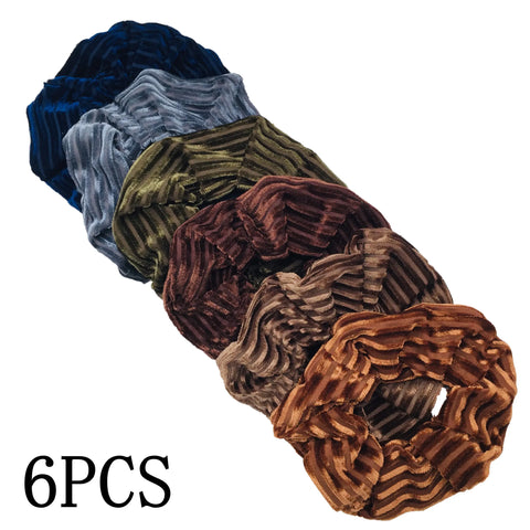 10/6/1pc Accesorios para el cabello chouchou cheveux femme hair scrunchies headband women ties velvet solid color Black set pack