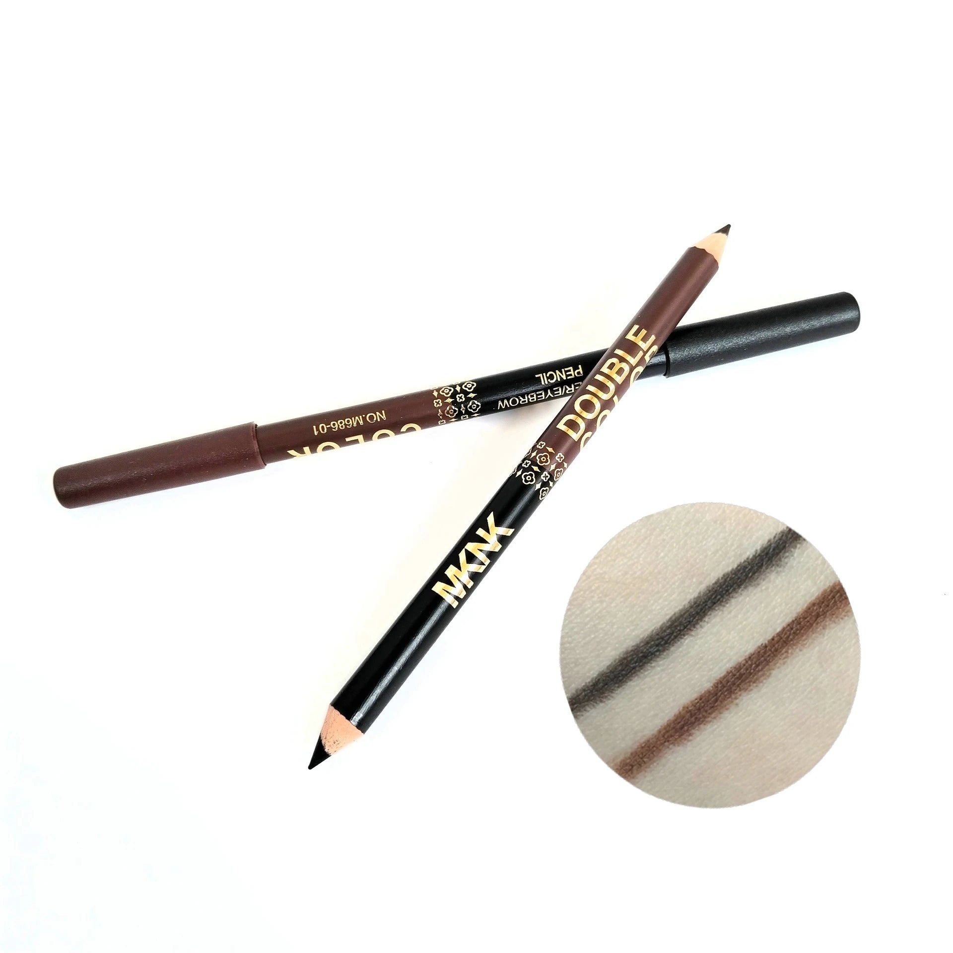 Two-Color Wooden Eyeliner Pencil Smooth Matte Black White Gel Eye Liner Pen Dual-use Pearlescent Silkworm Highlight Shadow Pen