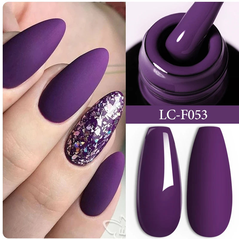LILYCUTE 7ML Pink Glitter Nail Gel Polish Nude Natural Long Lasting Manicure Soak Off UV LED Nail Art Base Top Coat Gel Varnish