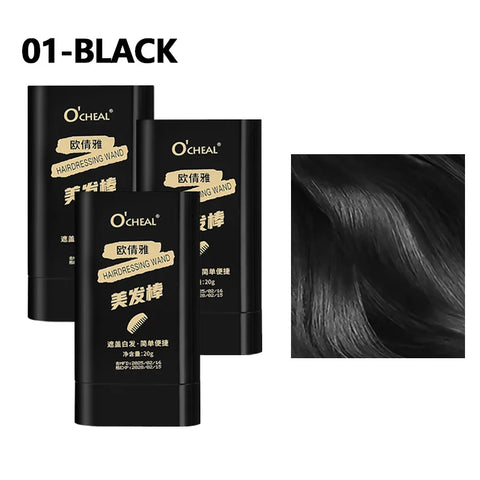 Ocheal 3-Color Quick Touch-Up Hair Stick Beard Color Stick Portable Temporary Quick Coverage Hair Pen Instant Dye Stick Comb