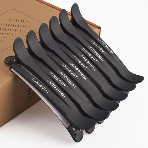 12pcs Hairdressing Hair Clip Salon Professional Women's Braided Tools Black Plastic Hairpin Clamps Claw Section Alligator Clips