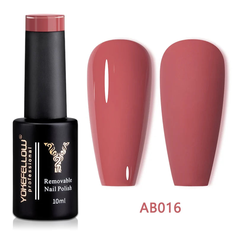 YOKEFELLOW 10ml Jelly Nude Gel Nail Polish High Quality Translucent Pink Nail Gel Varnish Soak Off UV Gel Polish Long Lasting