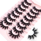 HBZGTLAD 5/8 Pairs of Natural Russian Striped Mink Lashes 3D False Lashes Volume Wavy False Lashes Eyelash Extensions Makeup