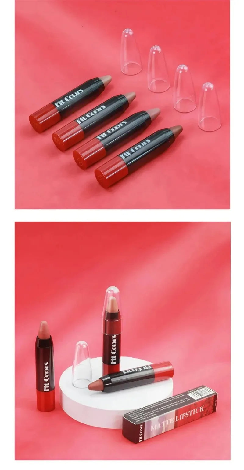 Easy Coloring Gloss Lipstick Lasting Waterproof Matte Crayon Lip Gloss Stick High Pigmented Moisturizing Lip Liner Pen Makeup