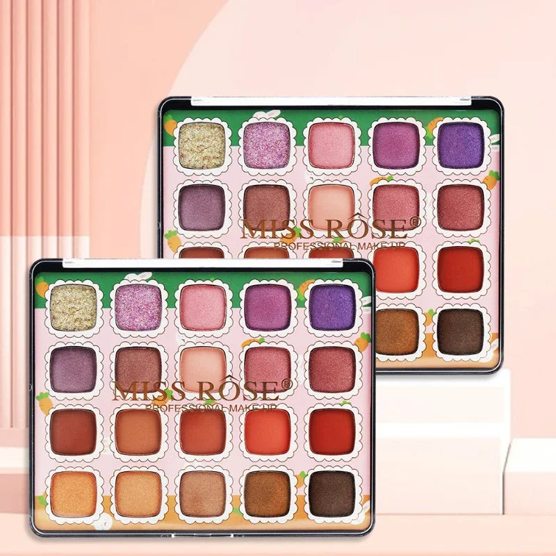 High Quality MISS ROSE 20 Colors Diamond Nude Eyeshadow Palette Make Up Pigment Silky-Smooth Matte Shimmer Eye Shadow Cosmetics