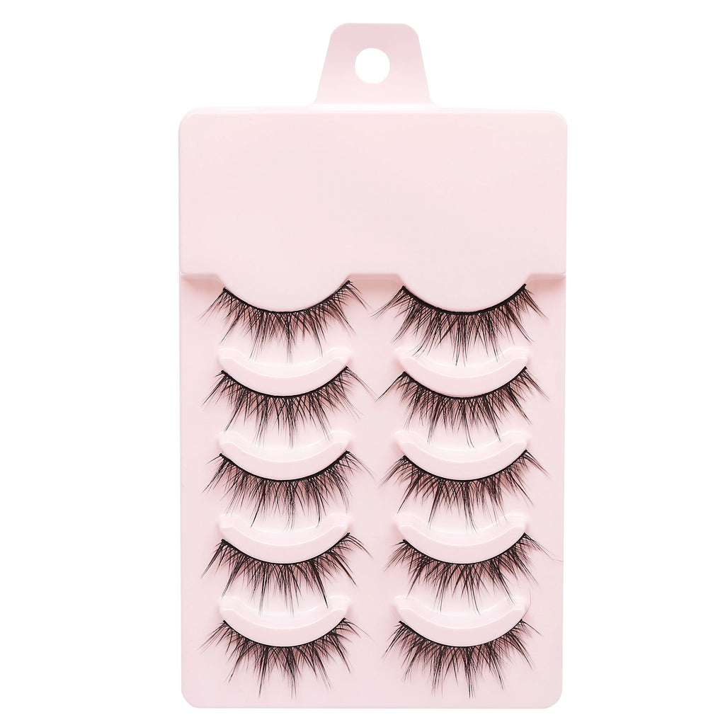 Natural Long Cosplay Makeup Cross Strip False Eyelashes Black Eye Lashes and Cat Eye Lashes 5pairs Mink Eyelashes Faux Cilios