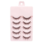 Natural Long Cosplay Makeup Cross Strip False Eyelashes Black Eye Lashes and Cat Eye Lashes 5pairs Mink Eyelashes Faux Cilios