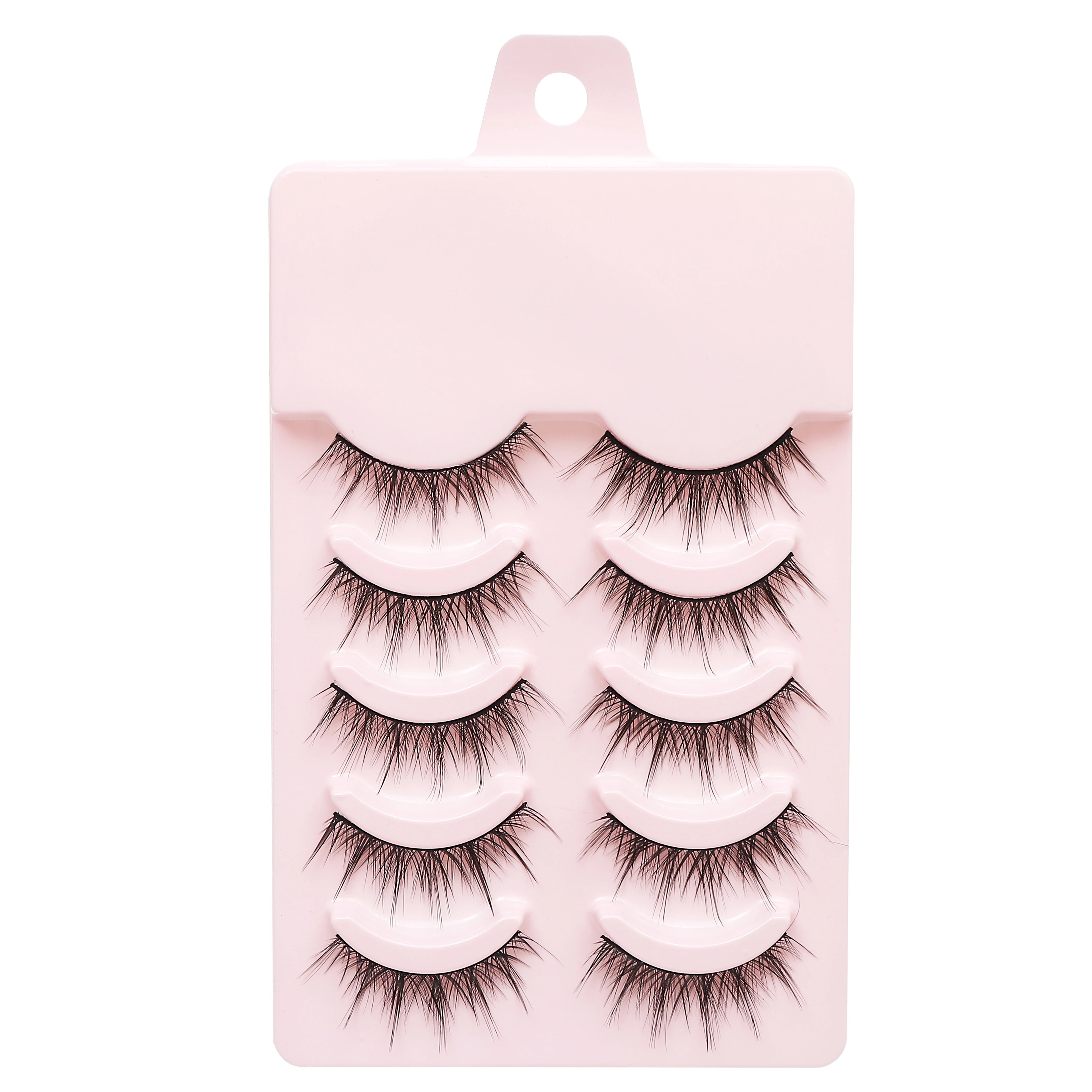 Natural Long Cosplay Makeup Cross Strip False Eyelashes Black Eye Lashes and Cat Eye Lashes 5pairs Mink Eyelashes Faux Cilios