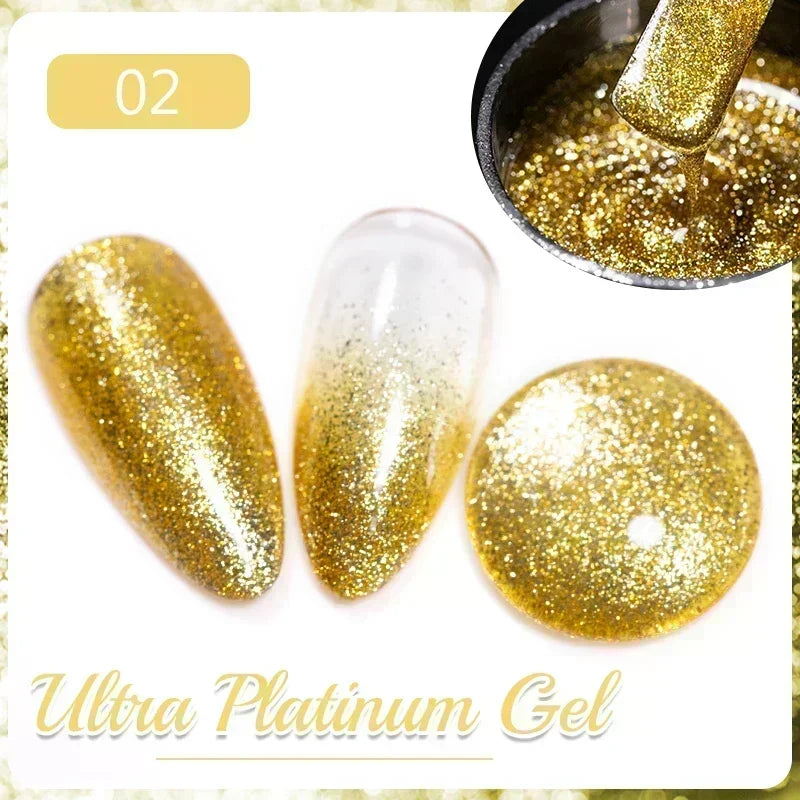 PUENTE 5ml Metallic Painting Liner Gel Polish Bright Mirror Effect Semi-Permanent UV Nail Varnish For Stunning French Nail Art