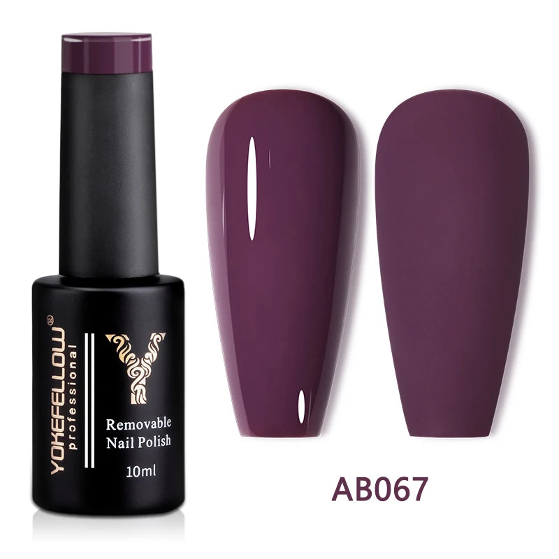 YOKEFELLOW 10ml Jelly Nude Gel Nail Polish High Quality Translucent Pink Nail Gel Varnish Soak Off UV Gel Polish Long Lasting