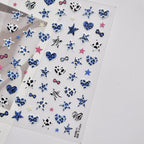 Retro Leopard Print Heart-shaped Nail Art Stickers 5D Metal Nail Sticker European and American Style Manicure Decorations Decals