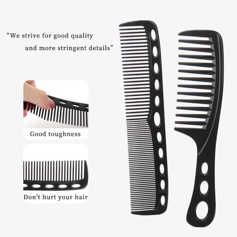 6pcs New Styling Hairdressing Men Women Beauty Salon Hair Hairdressing Black Brush Combs Hairbrush