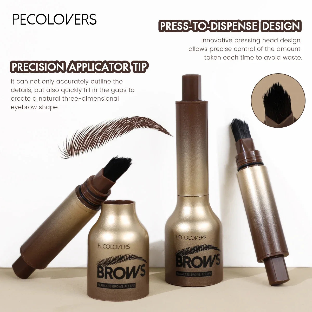 1pc 3D Wild Eyebrow Pencil Microblading Eyebrow Tint Pen Square Angled Brush Brow Dye Cream Anti-smudge Waterproof