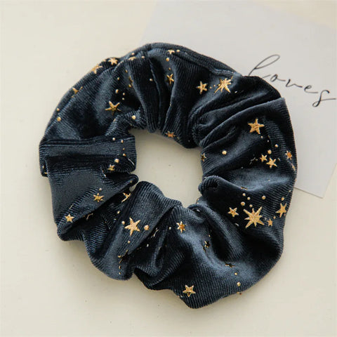 YHJ Velvet Star Scrunchies Elastic Hair Bands Women Girls Headbands Ponytail Holder Hair Ties Winter Fashion Hair Accessories
