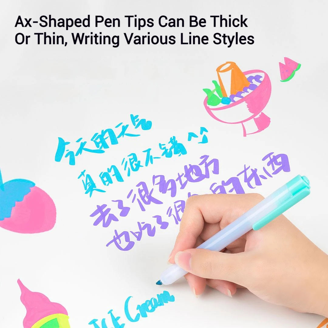 Student Press Type Highlighter Pen Marker Pen Set School Office Supplies - Assorted Colors