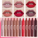Matte lipstick for easy application, smudge-proof, daily moisturizing, lipstick, holiday gift, light makeup, lip pen, lipliner,