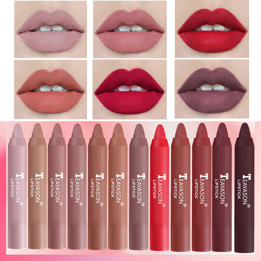 Matte lipstick for easy application, smudge-proof, daily moisturizing, lipstick, holiday gift, light makeup, lip pen, lipliner,