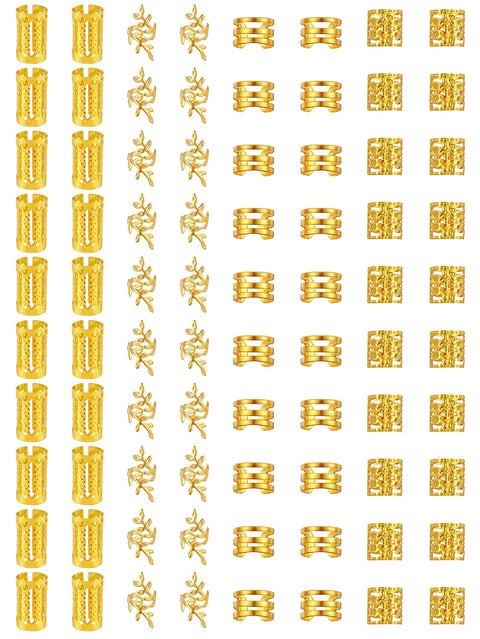 40/80PCS Elegant Hollow Out Hair Rings  For Women Girls DIY Hair Accessories Loc Hair Jewelry for Braids