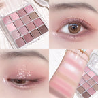 16-color sunset magic eye shadow tray pearl matte earth color Korean makeup eye shadow
