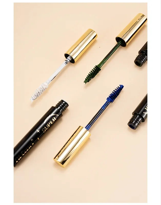 Color Mascara 14 Thick Curl Waterproof Non-smudding Natural Long Lasting Blue White Green Pink Black  Eye Makeup
