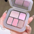 Korean five-color eyeshadow & blush palette, pearlescent matte bright ground color, smoky black & white, cement grey, portable