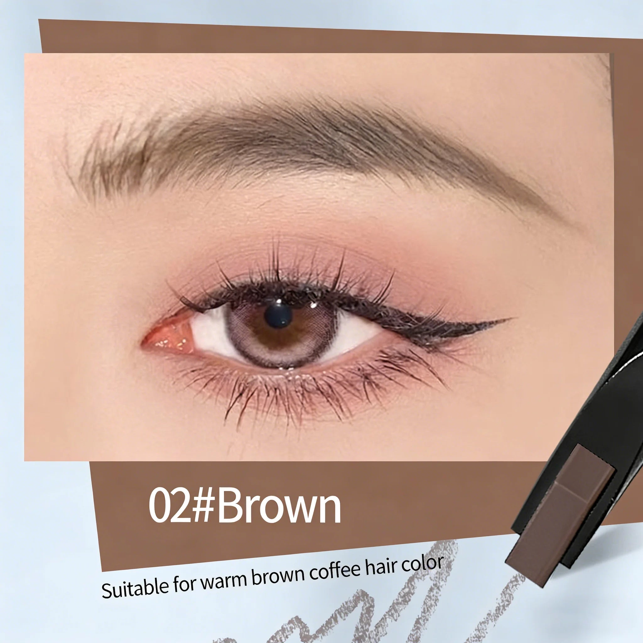 QXQY Eyebrow Pencil Automatic Rotating Double Head Long Lasting Natural Waterproof 5 Color Triangle Eyebrow Pen Make Up