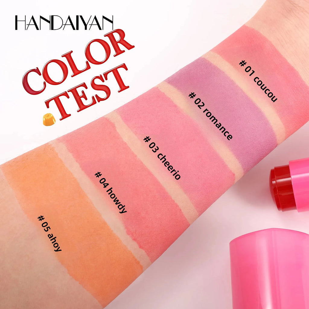 Lip and Cheek Jelly Blush Stick Lipstick Jelly Blusher Stick Makeup, Water Jelly Tint Stick, Lightweight Long Lasting Cosmetics