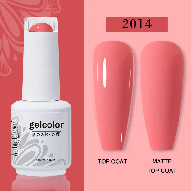 Arte Clavo Transparent Nude Pink Color Jelly Gel Nail Polish Semi Permanent 15ml Top Coat Soak Off UVLED Varnish Nail Art Design