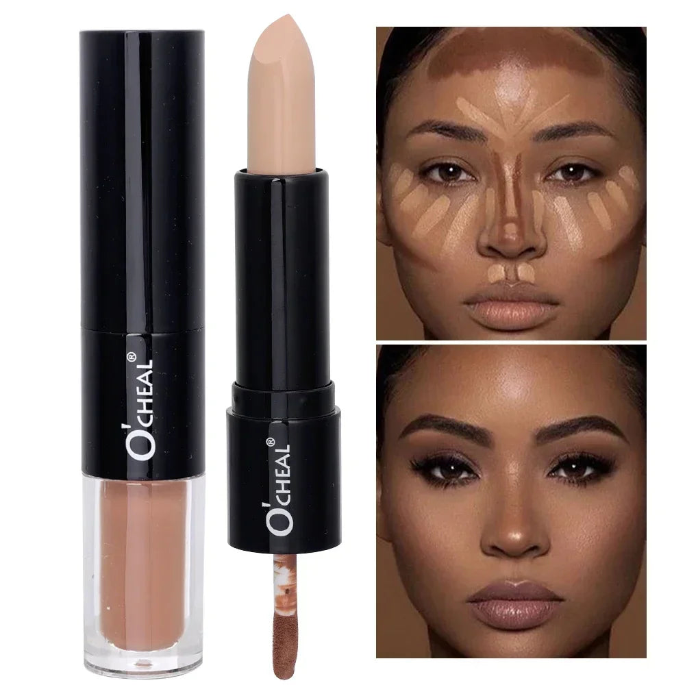 Waterproof Double-end Contouring Bronzer Stick Lasting Natural Matte Concealer Highlighter Pencil Corrector Skin Tone Pen Makeup