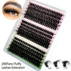 New 15Rows DIY 5D Fluffy Lash Clusters 60D-200D Thick Eyelash Clusters Wispy Individual Lashes 10-20mm Cluster Eyelash Extension