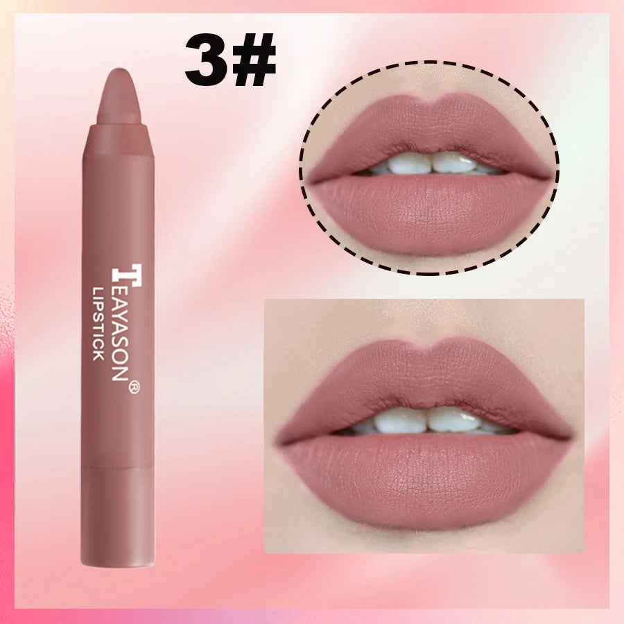 Matte lipstick for easy application, smudge-proof, daily moisturizing, lipstick, holiday gift, light makeup, lip pen, lipliner,