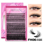 GROINNEYA DIY Lash Extension Kit Individual Lashes Cluster Mix Eyelashes Full Set Lashes Kit with Lash Bond and Seal At Home