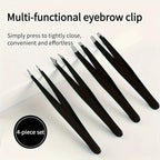4 Pcs Set High-Quality Stainless Steel Eyebrow Tweezers  Suitable for Eyebrows Eyelashes Remove Beard Christmas Gift