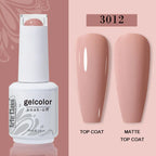 Arte Clavo Transparent Nude Pink Color Jelly Gel Nail Polish Semi Permanent 15ml Top Coat Soak Off UVLED Varnish Nail Art Design