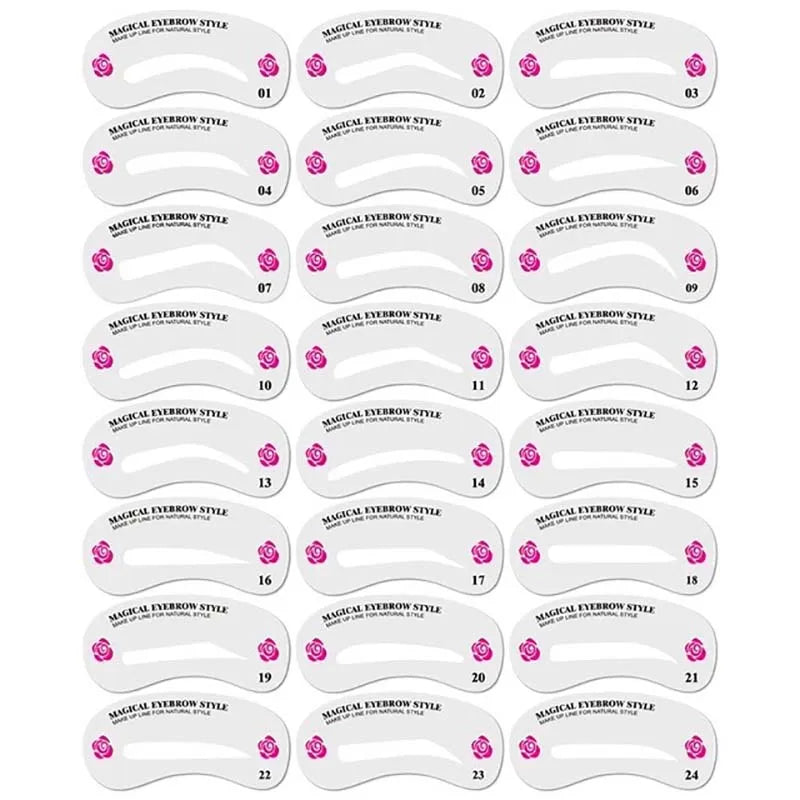 12Styles/set Eyebrow Stencil Set Reusable DIY Eye Brow Drawing Guide Styling Shaping Grooming Template Card Easy Makeup