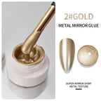 Silver/Gold Metal Gel Metallic Nail Polish Chrome 3D Metal Painted Gel Polish 5ml Liquid Mirror Effect Glossy Shine Manicure