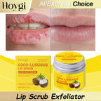 HOYGI Turmeric Lip Scrub Exfoliator Moisturizing Repair Lips Mask Softening Remove Dead Skin Coconut Oil Dry Lip Care Scrub Balm
