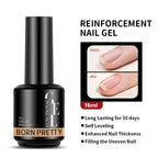 BORN PRETTY Milky Pink Rubber Base Gel Nail Polish Glitter 15ml Semi-Permanent Varnish Soak Off Self Leveling UV LED Gel