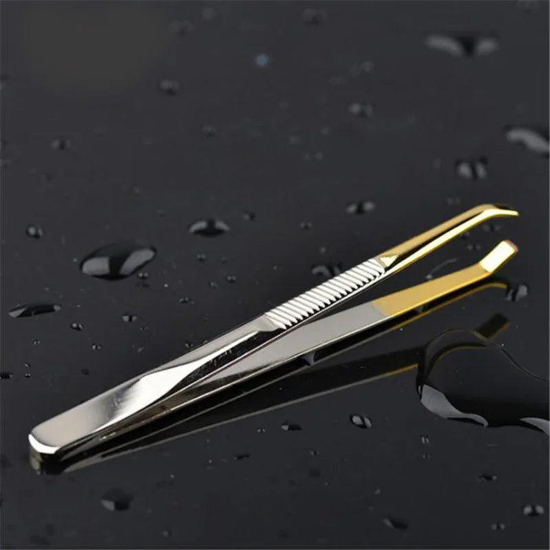1PC Eyebrow Tweezer Stainless Steel Slant Tip Eyes Tweezer Clip For Face Hair Removal Make Up Tools Pince  Epiler