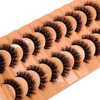 10 pairs of Russian striped eyelashes fluffy artificial mink eyelashes 3D fake eyelashes Russian curly eyelashes fake eyelashes