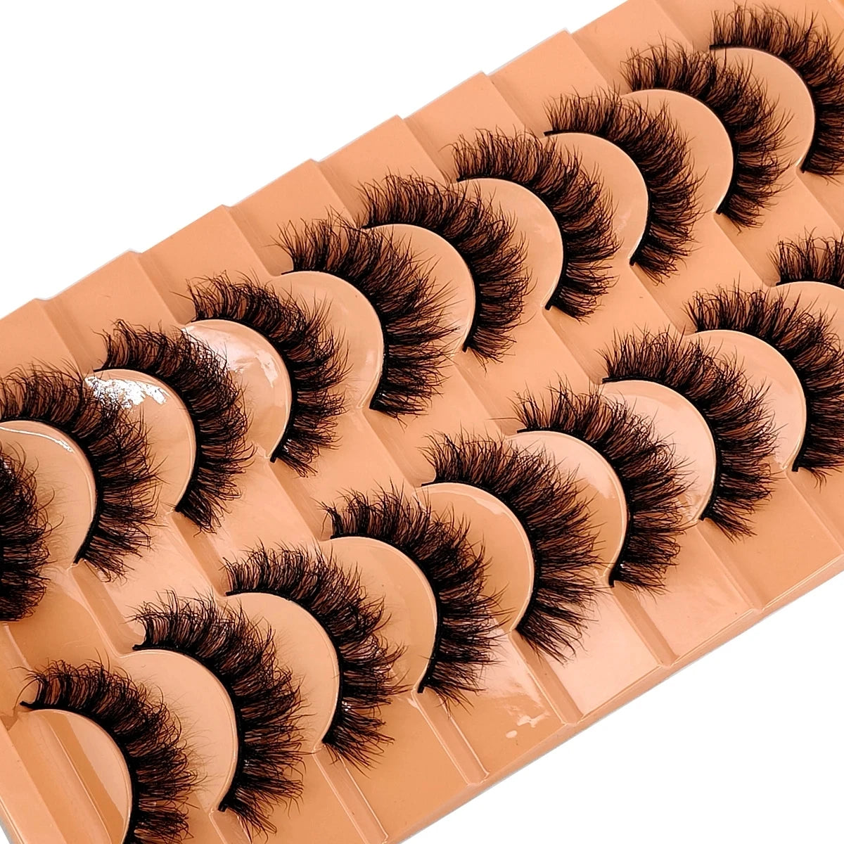 10 pairs of Russian striped eyelashes fluffy artificial mink eyelashes 3D fake eyelashes Russian curly eyelashes fake eyelashes