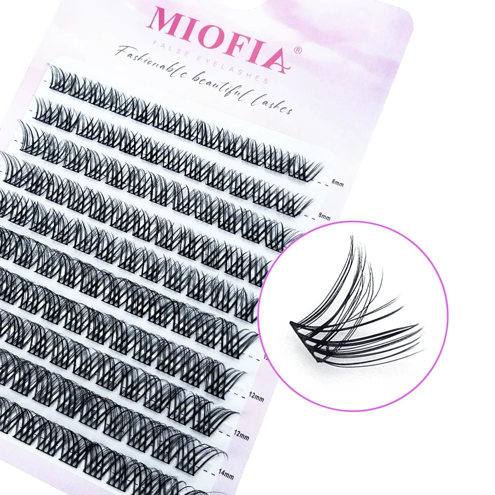 1 box/120 Clusters Mink Eyelashes 8-14mm Individual Lashes Natural Look D Curl Fluffy Cluster Lashes DIY Eyelash Extension Tools