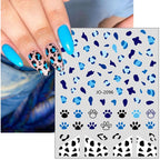 3/6/12 Sheets Leopard Nail Art Stickers Set – Self-Adhesive Animal Nail Decals for DIY Manicure, Cheetah Paw Nail Decorations