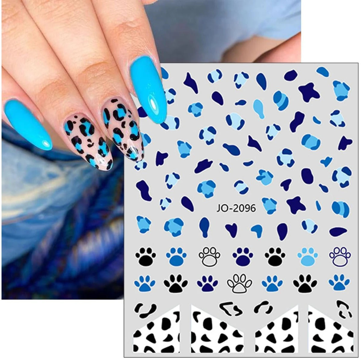 3/6/12 Sheets Leopard Nail Art Stickers Set – Self-Adhesive Animal Nail Decals for DIY Manicure, Cheetah Paw Nail Decorations