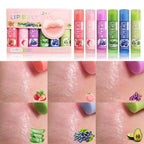 6Pcs Fruit-Flavored Lip Balm Set Aloe Vera Deeply Hydrating Lip Moisturizer Lip Care Product Reduce Lip Lines & Plump Lips